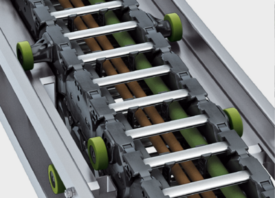 Roller supported chain Easy maintenance